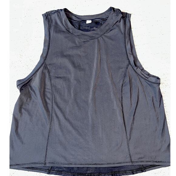 EUC Lululemon Sheer Will Tank *Pulse Black Patterned Mesh Back Panel Size 8 - Picture 3 of 10